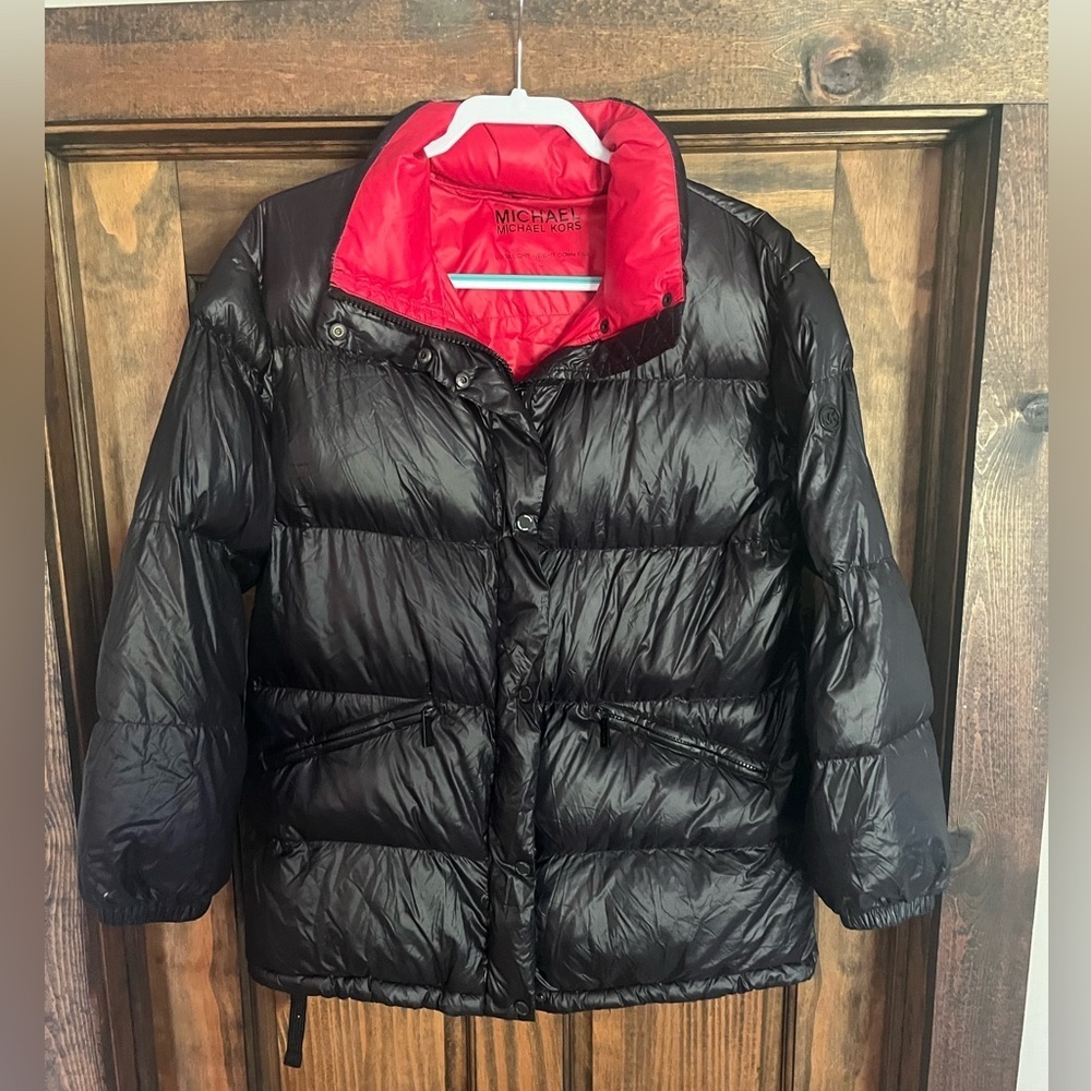 Michael Kors MK down coat womens size M black puffer jacket​